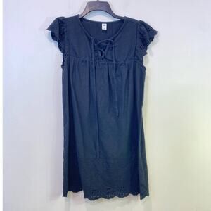 Old navy Black Eyelet Summer cotton dress Medium